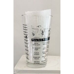 Libbey Cocktail Shaker Vintage Glass‎ Bar Mate With Recipes Barware Mancave